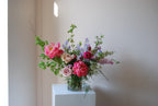 Glass vase arrangement  | Pop of colour