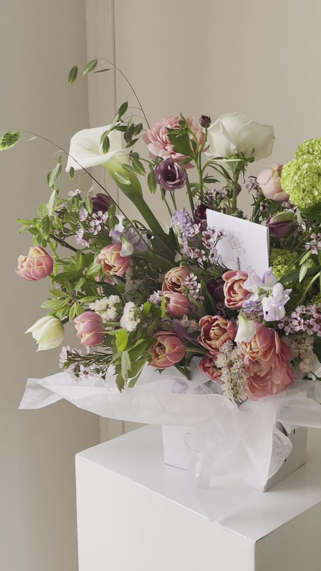 Glass vase arrangement  | Pop of colour